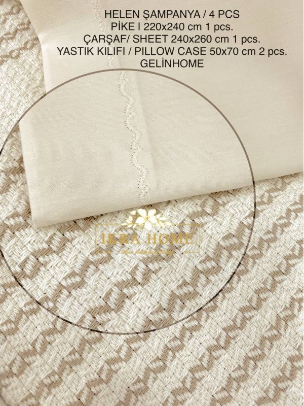 Gelin home | HELEM Sampanya Комплект постельного белья из 4-х предметов с покрывалом